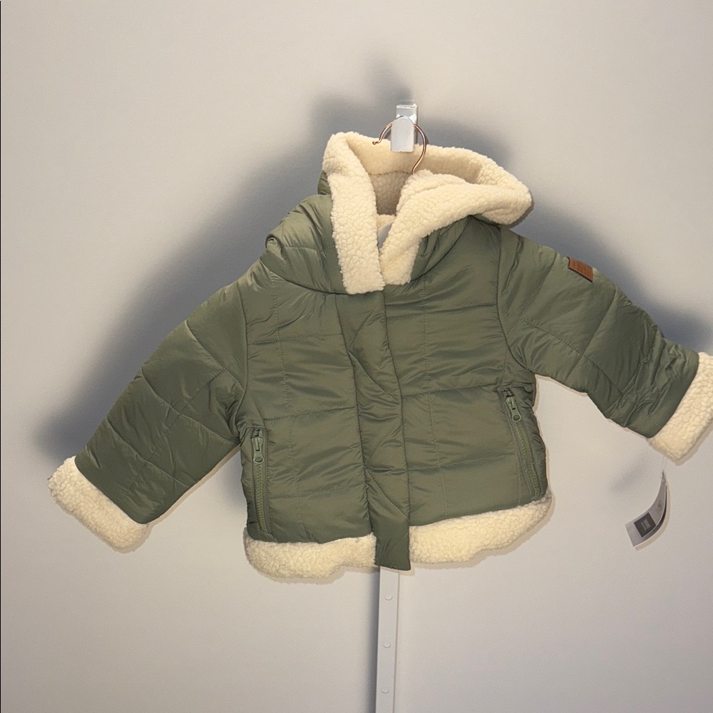 London Fog Olive Outerwear with Cream Details
